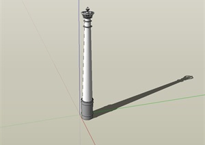 现代高杆景观灯柱设计SU(草图大师)模型