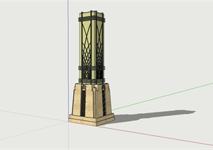 某欧式庭院景观灯柱设计SU(草图大师)模型