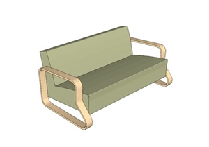 绿色简约沙发SU(草图大师)模型