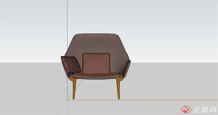 现代简约沙发椅SU模型(3)