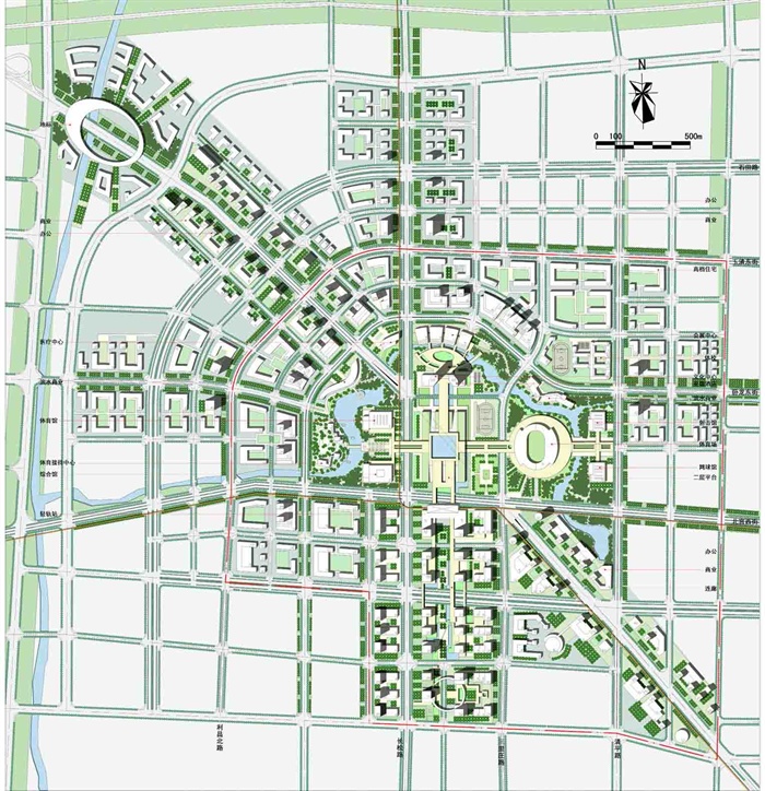 某城市新区概念性规划设计方案高清pdf文本