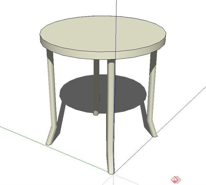 圆形四角凳子设计SU模型(1)