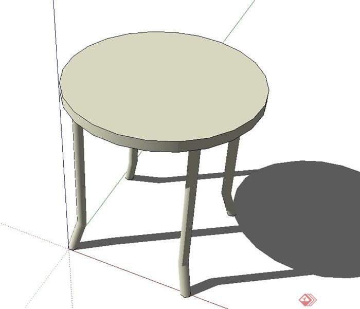 圆形四角凳子设计SU模型(2)
