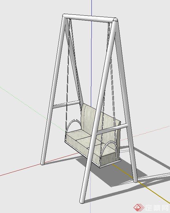 现代室外钢架结构秋千椅设计SU模型(3)