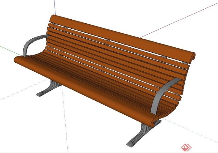 室外条状座椅设计SU模型(1)