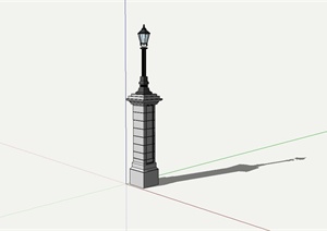 某欧式庭院路灯柱设计SU(草图大师)模型