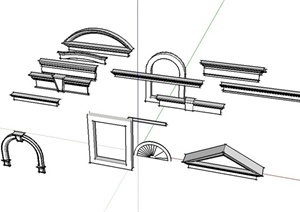 建筑构建中门窗节点设计SU(草图大师)模型