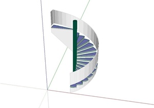 某建筑旋转楼梯设计SU(草图大师)模型