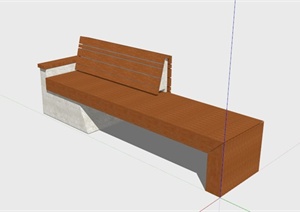 现代户外长椅坐凳SU(草图大师)模型
