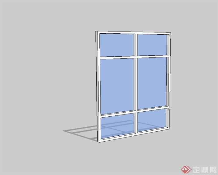 现代风格玻璃窗设计su模型(2)