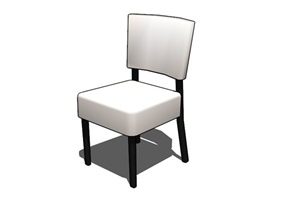 现代白色简约椅子SU(草图大师)模型