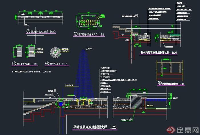 园林景观节点旱喷设计cad详图
