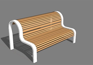 现代木条拼接户外椅子SU(草图大师)模型