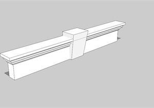 现代白色简约围墙设计SU(草图大师)模型