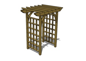 现代镂空木质大门设计SU(草图大师)模型