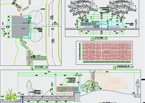 园林景观节点空影潭木平台设计CAD施工图