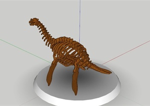 现代积木恐龙雕塑设计SU(草图大师)模型