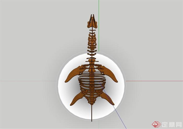 现代积木恐龙雕塑设计SU模型(2)