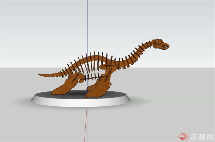 现代积木恐龙雕塑设计SU模型(3)