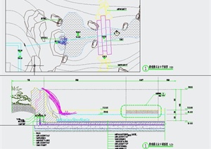 园林景观节点景观叠石水口设计CAD详图