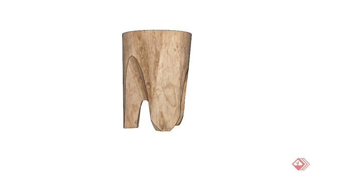 原生态木桩凳子设计SU模型(3)