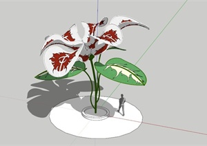 花朵造型现代雕塑SU(草图大师)模型