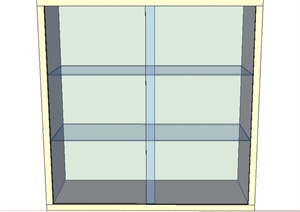 室内玻璃门置物柜设计SU(草图大师)模型