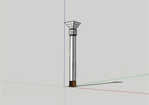 某现代广场景观灯柱设计SU(草图大师)模型