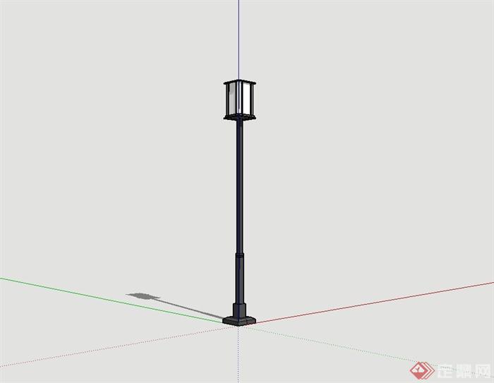 某现代风格庭院路灯设计su模型(2)