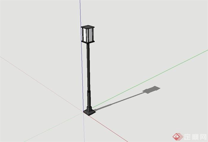 某现代风格庭院路灯设计su模型(1)