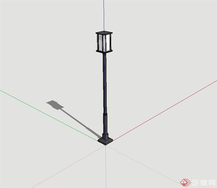 某现代风格庭院路灯设计su模型(3)