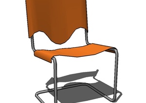 室内现代简易钢管椅子设计SU(草图大师)模型