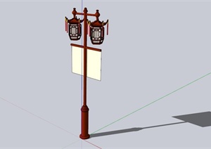 现代中式灯笼景观灯SU(草图大师)模型