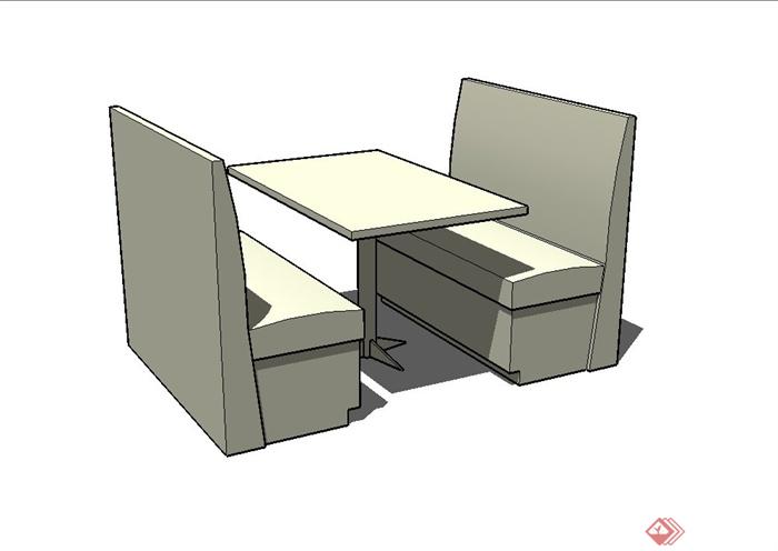某餐厅沙发桌椅设计su模型(2)
