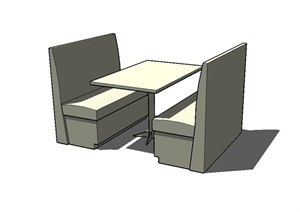 某餐厅沙发桌椅设计SU(草图大师)模型