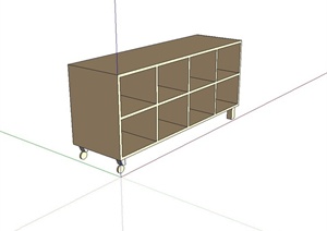 两层长方形的储物柜设计SU(草图大师)模型