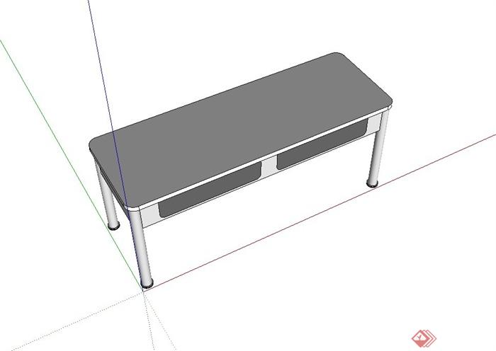 某现代风格学生桌子设计su模型(2)