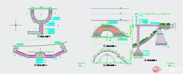 景观节点观景平台设计CAD详图(2)