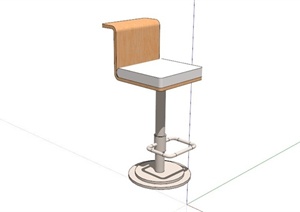 现代高脚吧台椅子SU(草图大师)模型