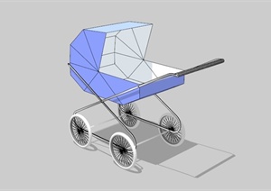 现代简约婴儿车设计SU(草图大师)模型