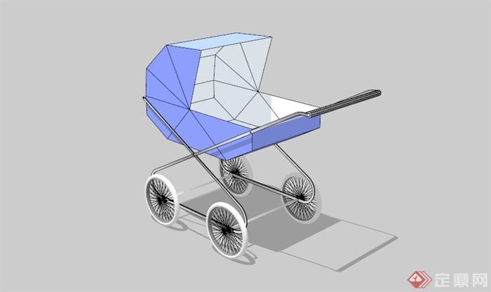 现代简约婴儿车设计SU模型(1)
