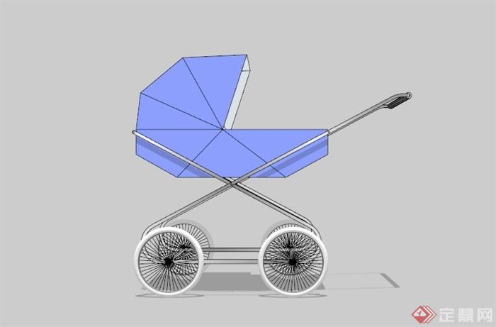 现代简约婴儿车设计SU模型(3)