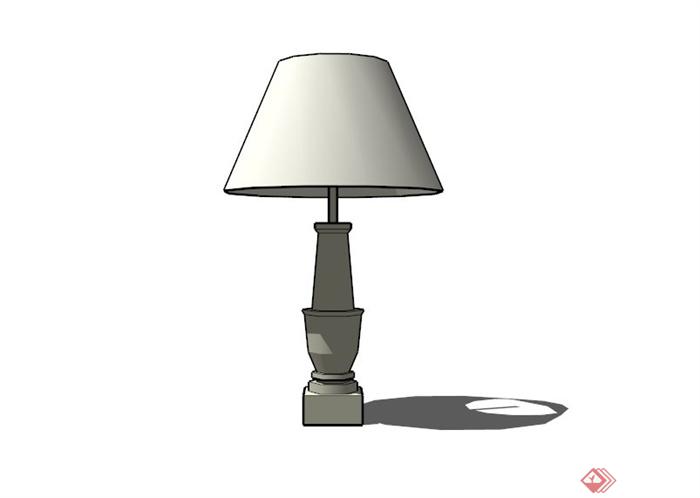 现代简约白色台灯设计SU模型(3)
