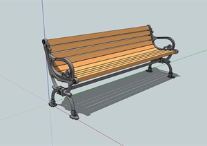 某公园欧式长条靠椅设计SU(草图大师)模型
