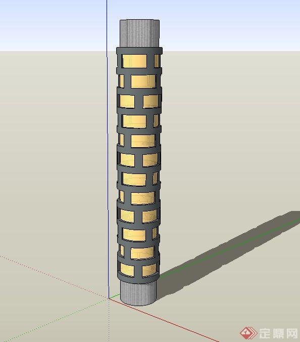 圆形景观灯柱设计SU模型(1)