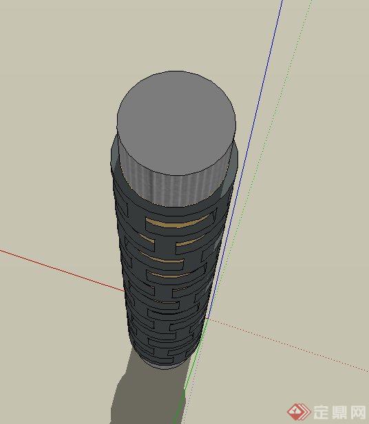 圆形景观灯柱设计SU模型(3)