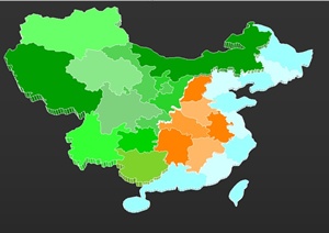 中国地图设计Sketchup模型