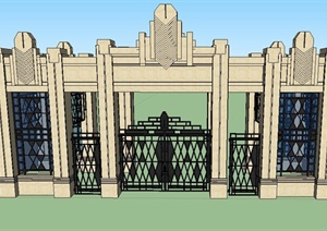 新古典入口门廊设计SU(草图大师)模型