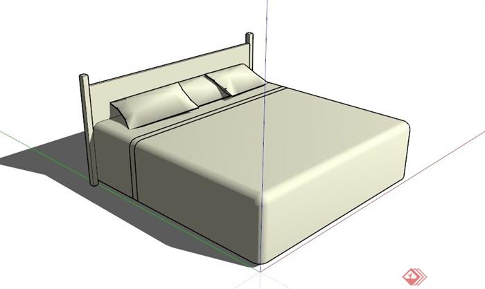 现代简约大床设计SU模型(1)