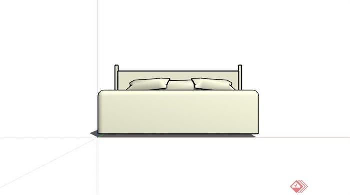 现代简约大床设计SU模型(3)